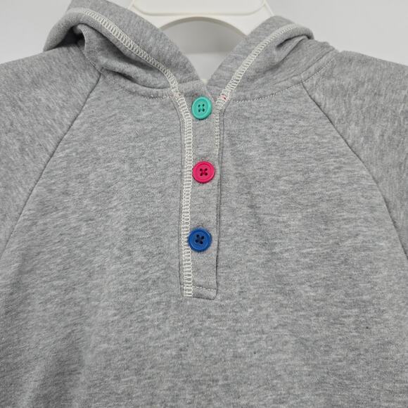 Crazy 8 Girls Button Detail Sweatshirt Hooded Poncho Shirt Jacket Gray Small‎ - Picture 6 of 7
